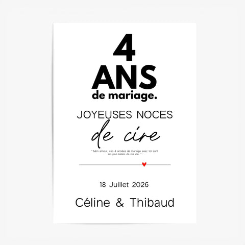 Affiche Personnalisée Noces De Cire