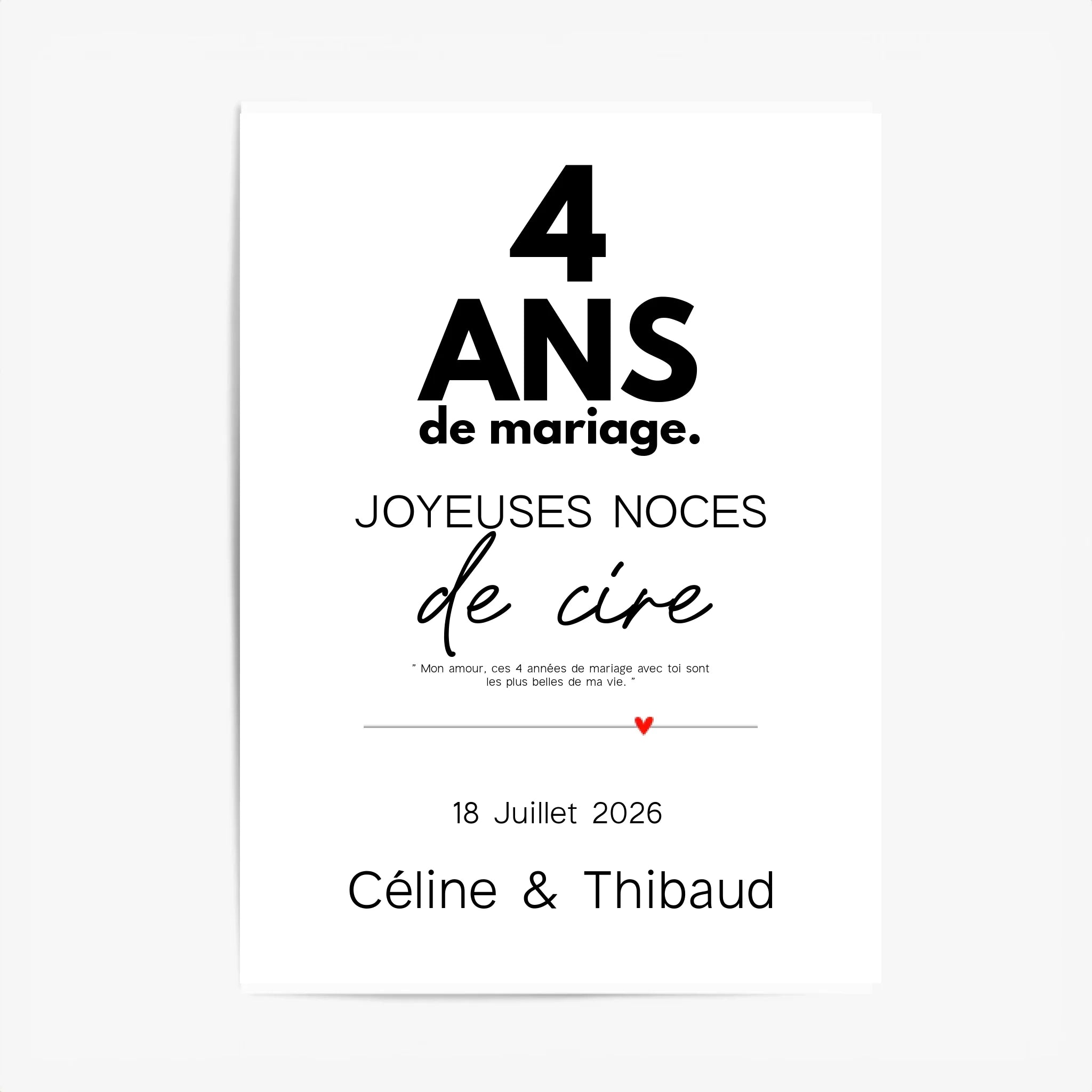 Affiche Personnalisée Noces De Cire