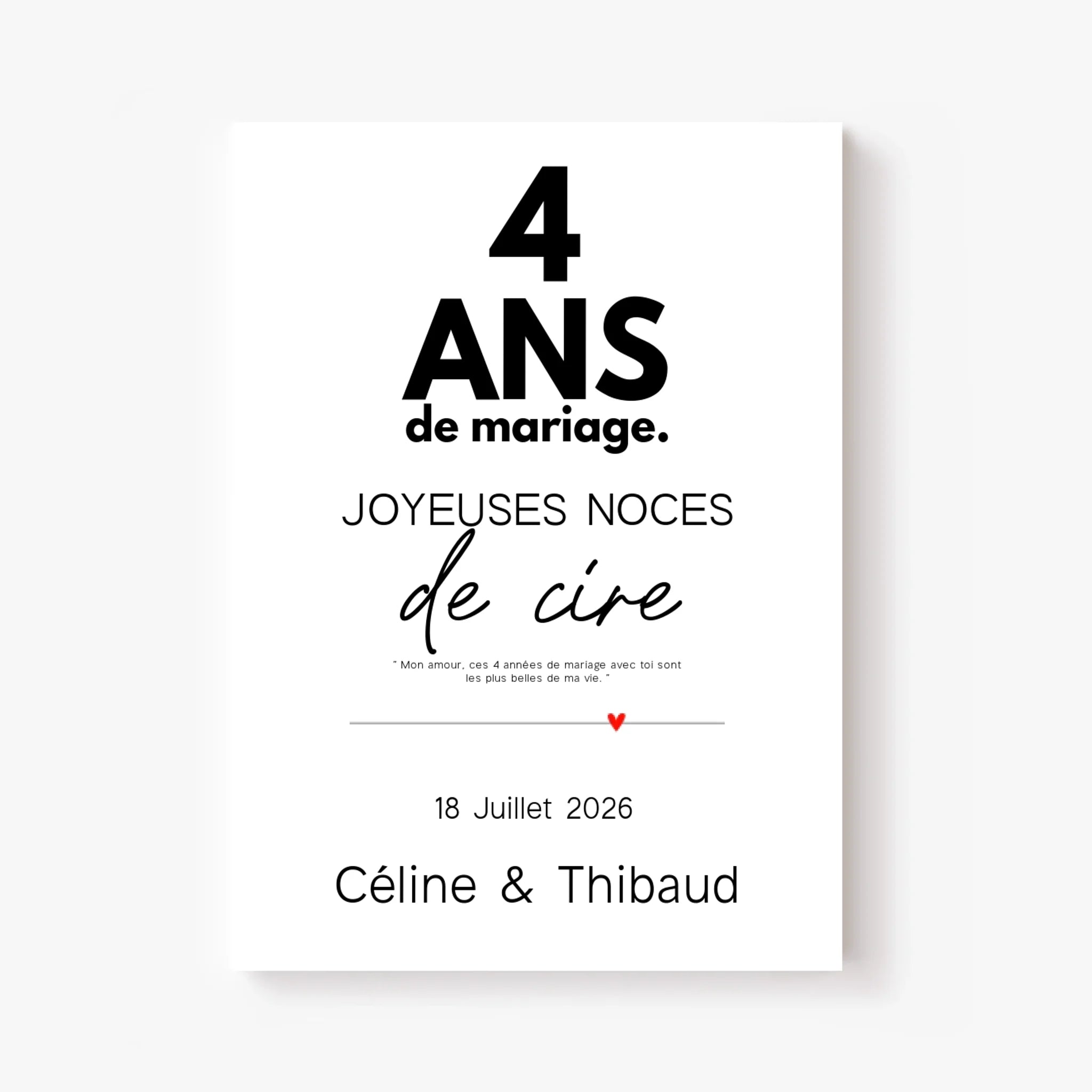 Affiche Personnalisée Noces De Cire