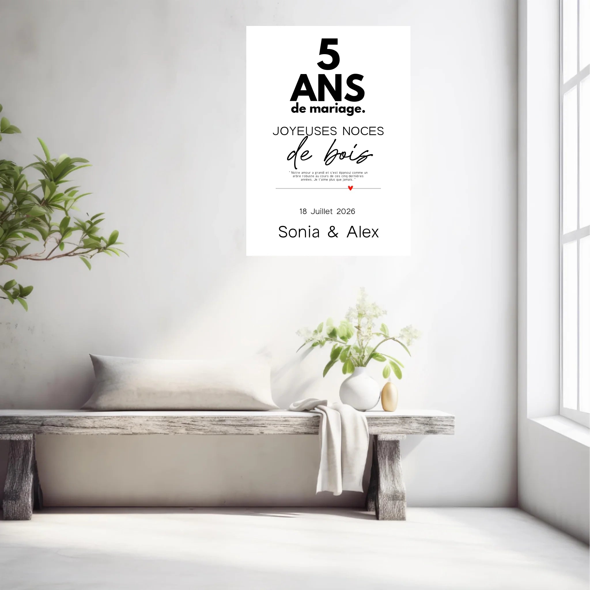 Affiche Personnalisée Noces De Bois