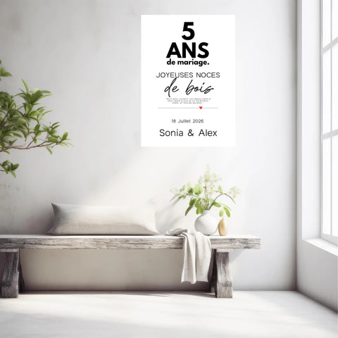 Affiche Personnalisée Noces De Bois