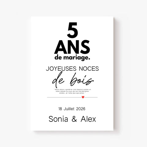 Affiche Personnalisée Noces De Bois