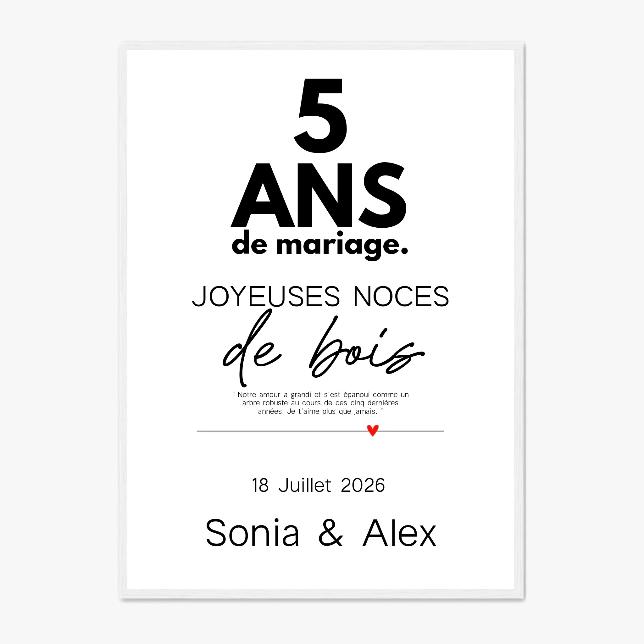 Affiche Personnalisée Noces De Bois