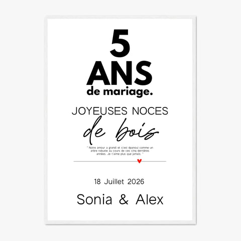 Affiche Personnalisée Noces De Bois