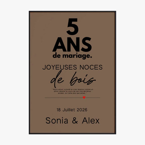 Affiche Personnalisée Noces De Bois