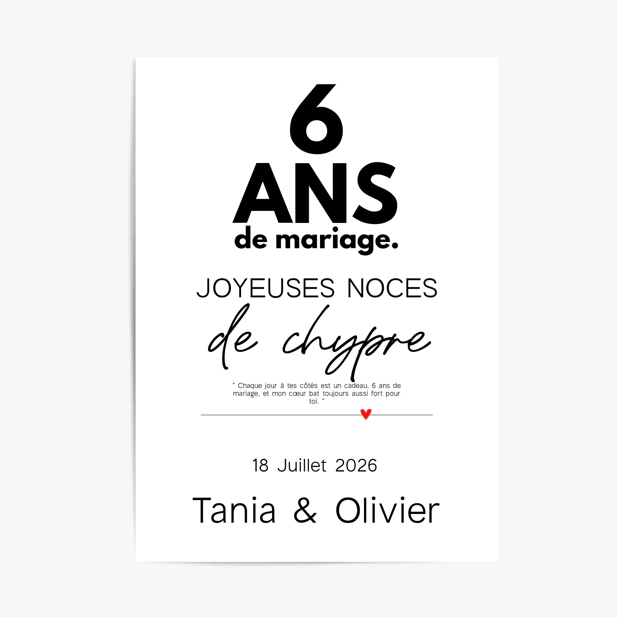 Affiche Personnalisée Noces De Chypre
