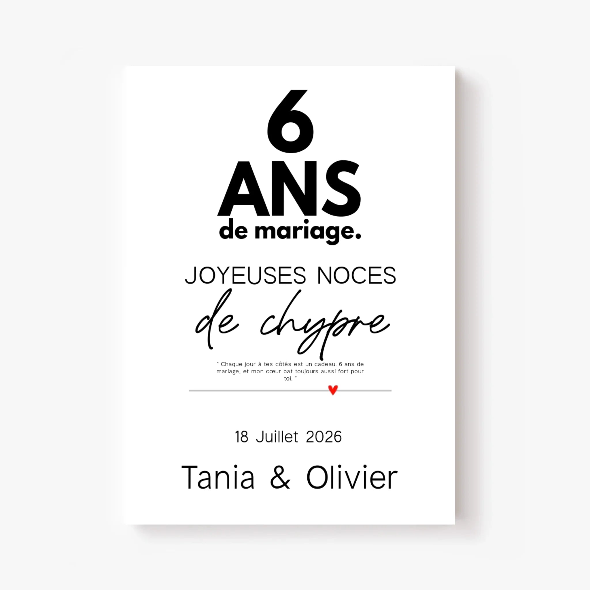 Affiche Personnalisée Noces De Chypre