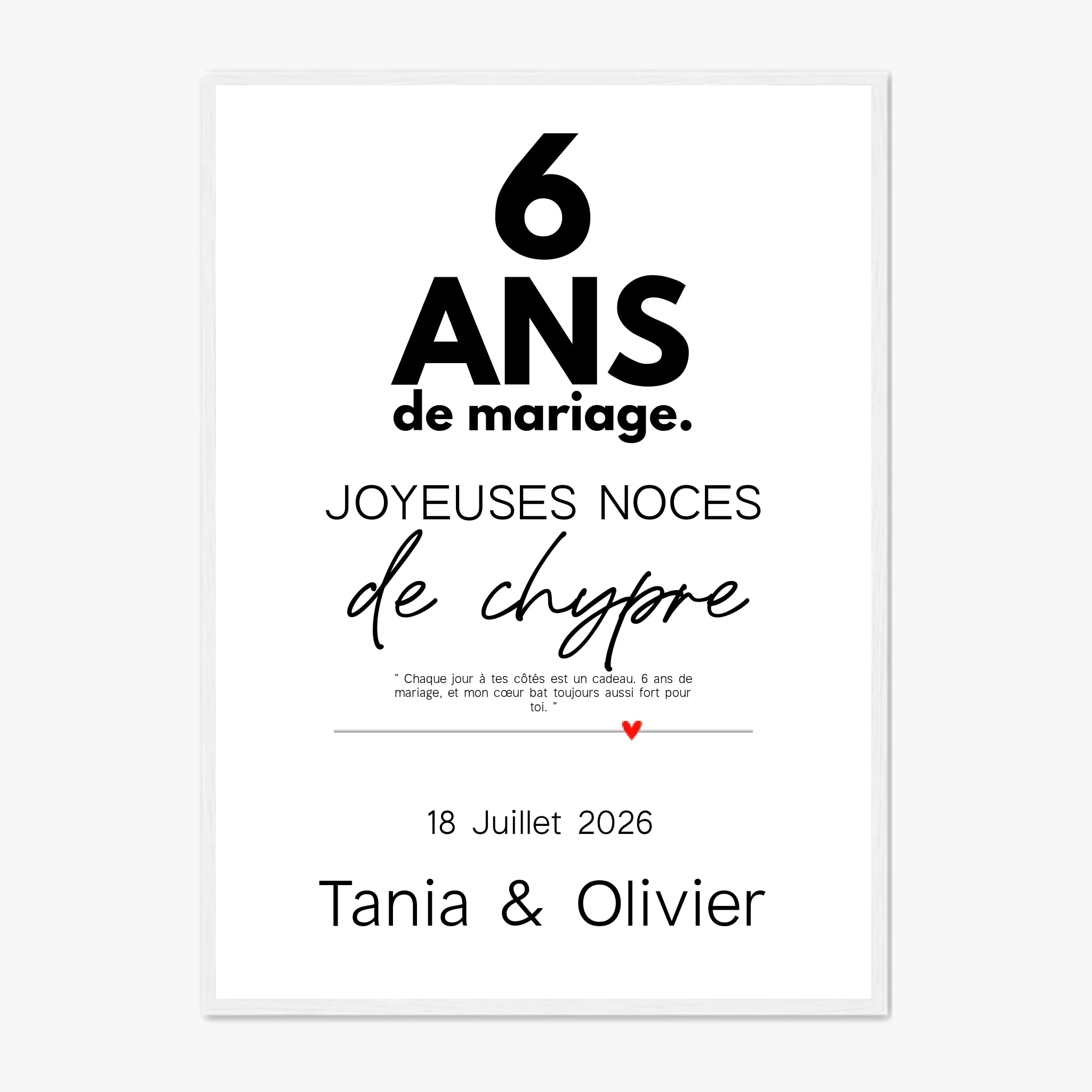 Affiche Personnalisée Noces De Chypre