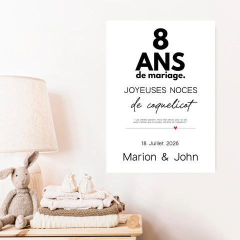 Affiche Personnalisée Noces De Coquelicot