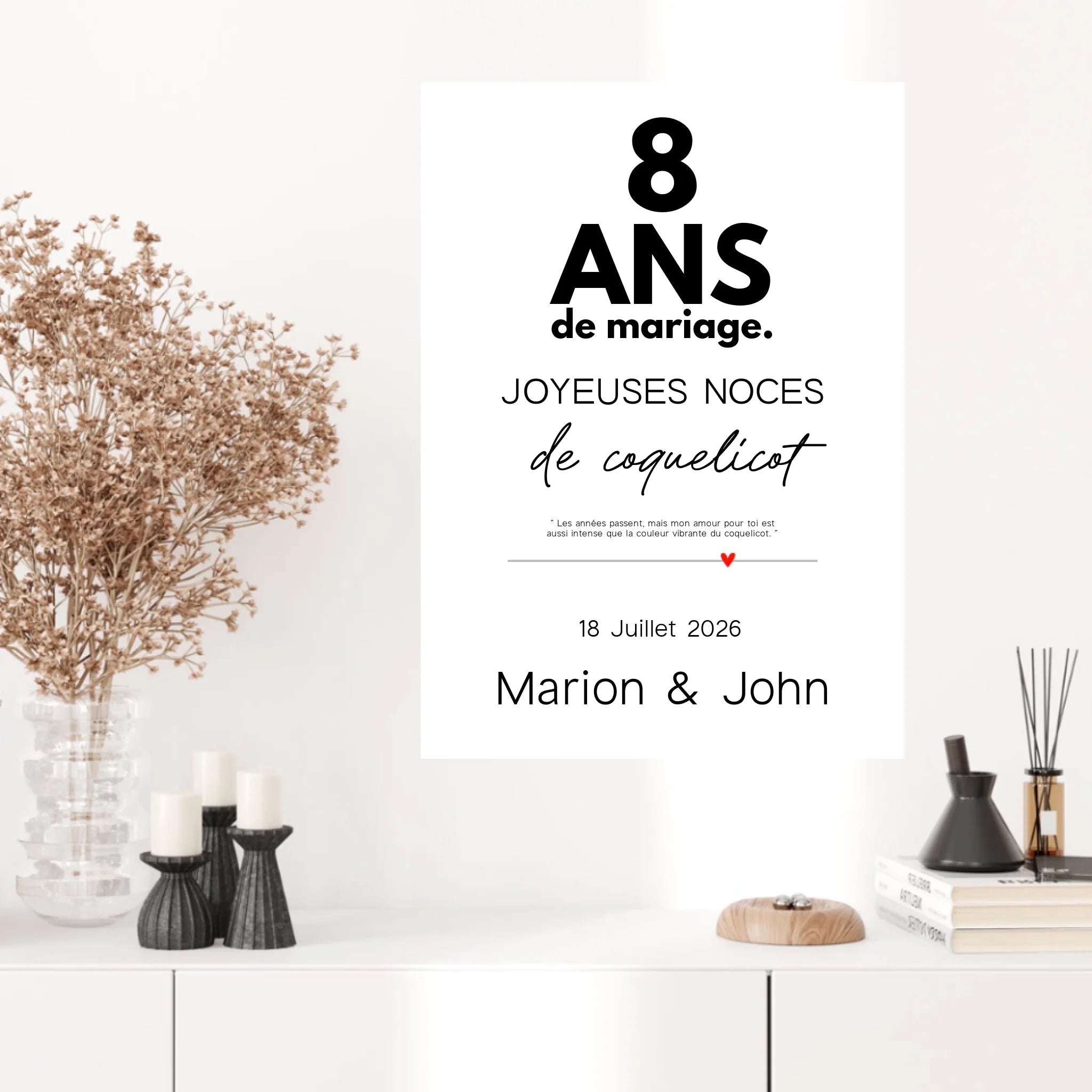 Affiche Personnalisée Noces De Coquelicot