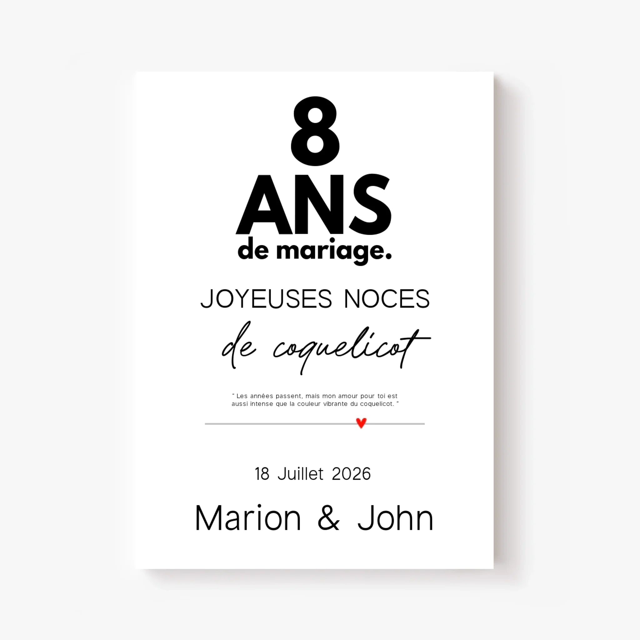Affiche Personnalisée Noces De Coquelicot