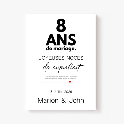 Affiche Personnalisée Noces De Coquelicot