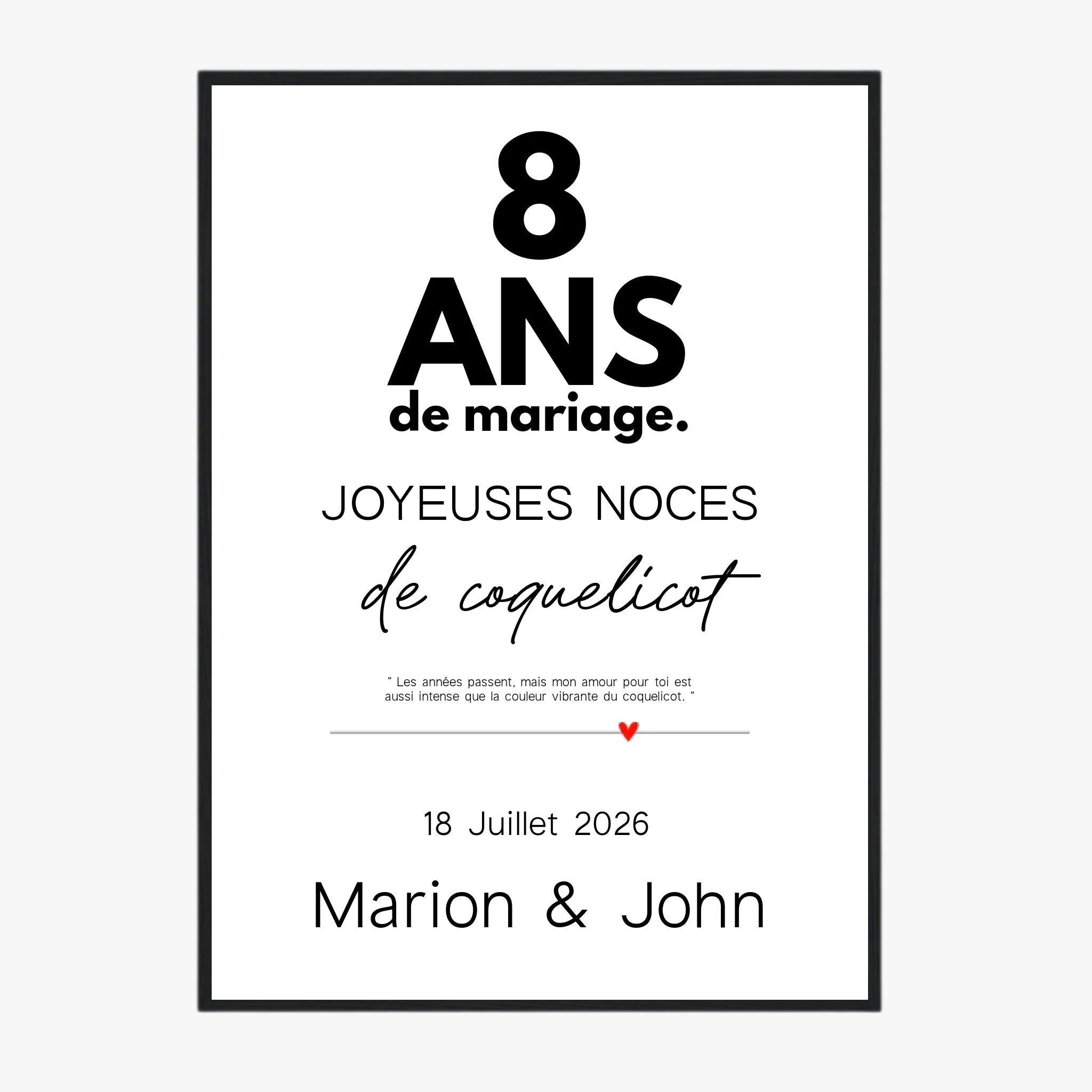 Affiche Personnalisée Noces De Coquelicot