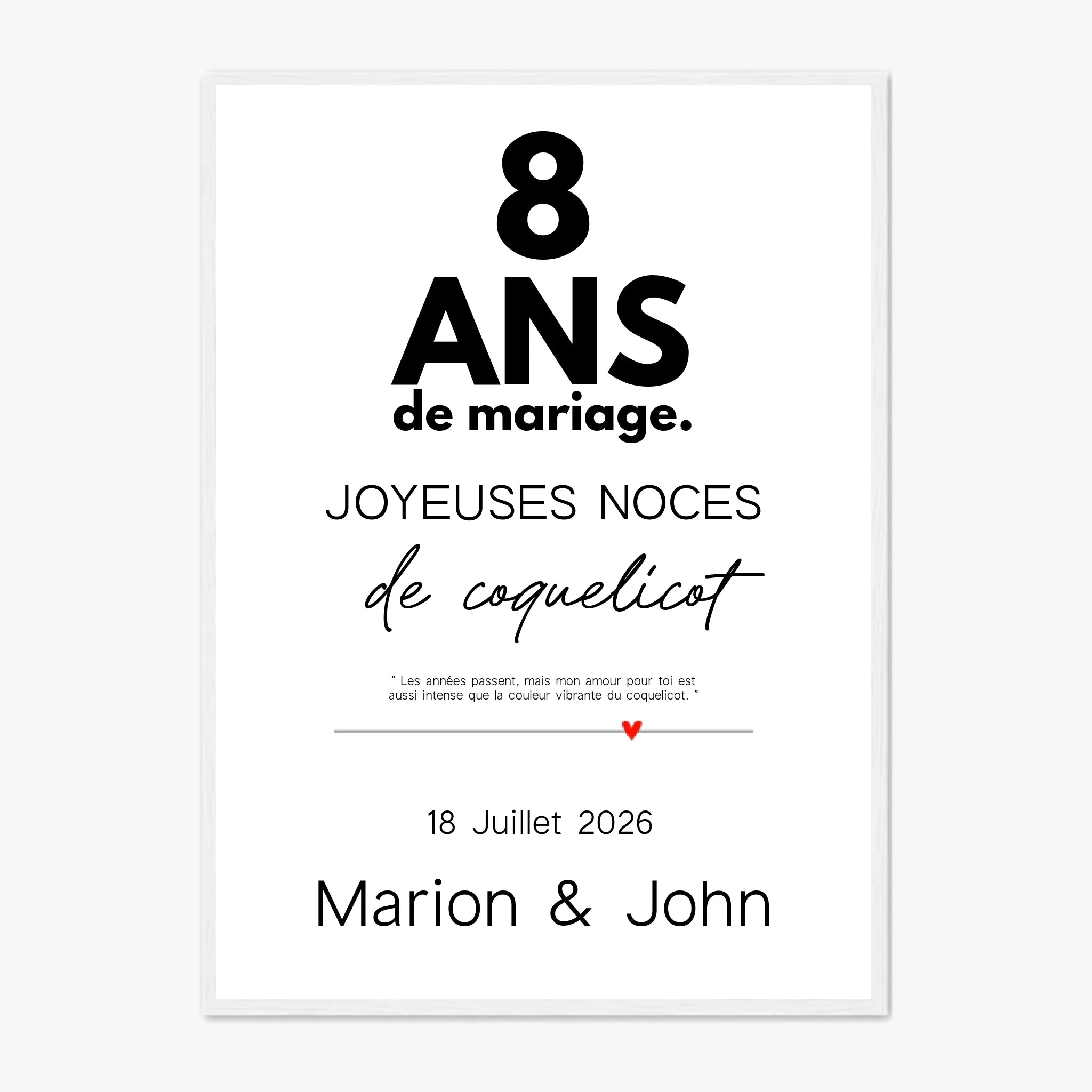Affiche Personnalisée Noces De Coquelicot