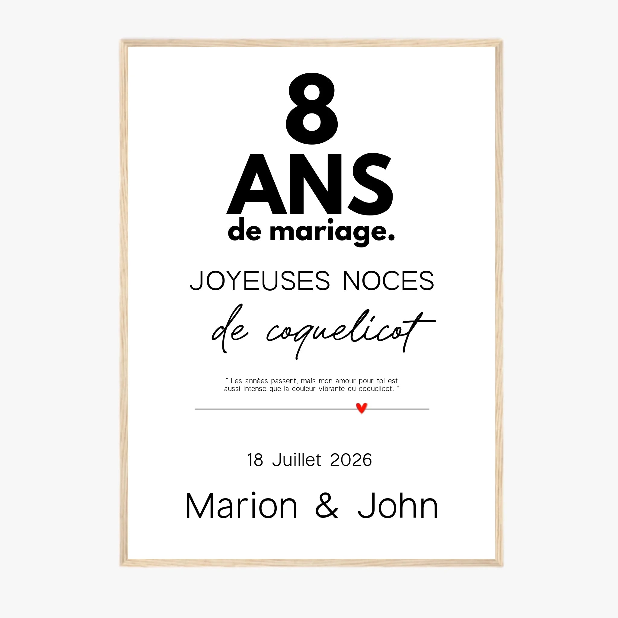 Affiche Personnalisée Noces De Coquelicot