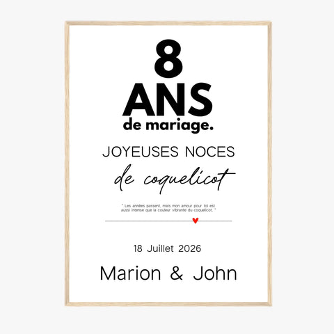 Affiche Personnalisée Noces De Coquelicot