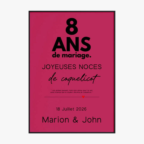 Affiche Personnalisée Noces De Coquelicot