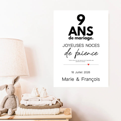 Affiche Personnalisée Noces De Faïence