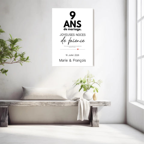 Affiche Personnalisée Noces De Faïence