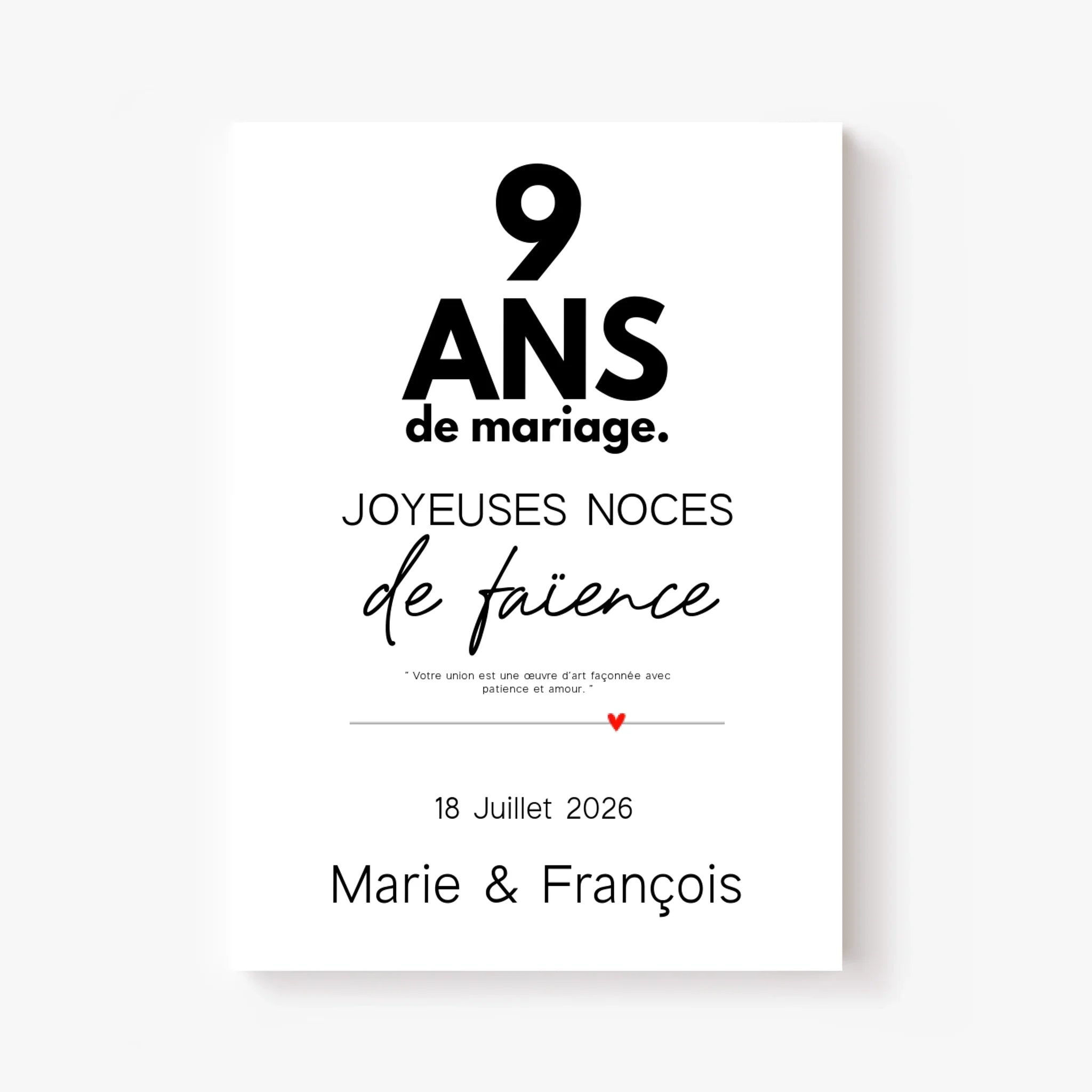 Affiche Personnalisée Noces De Faïence