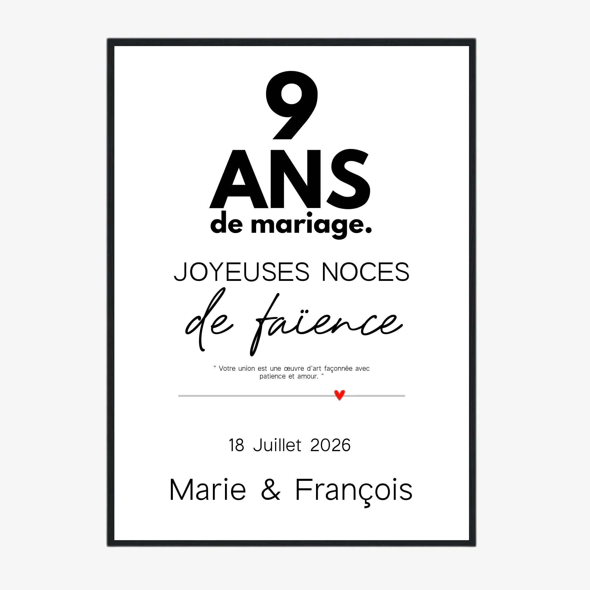 Affiche Personnalisée Noces De Faïence