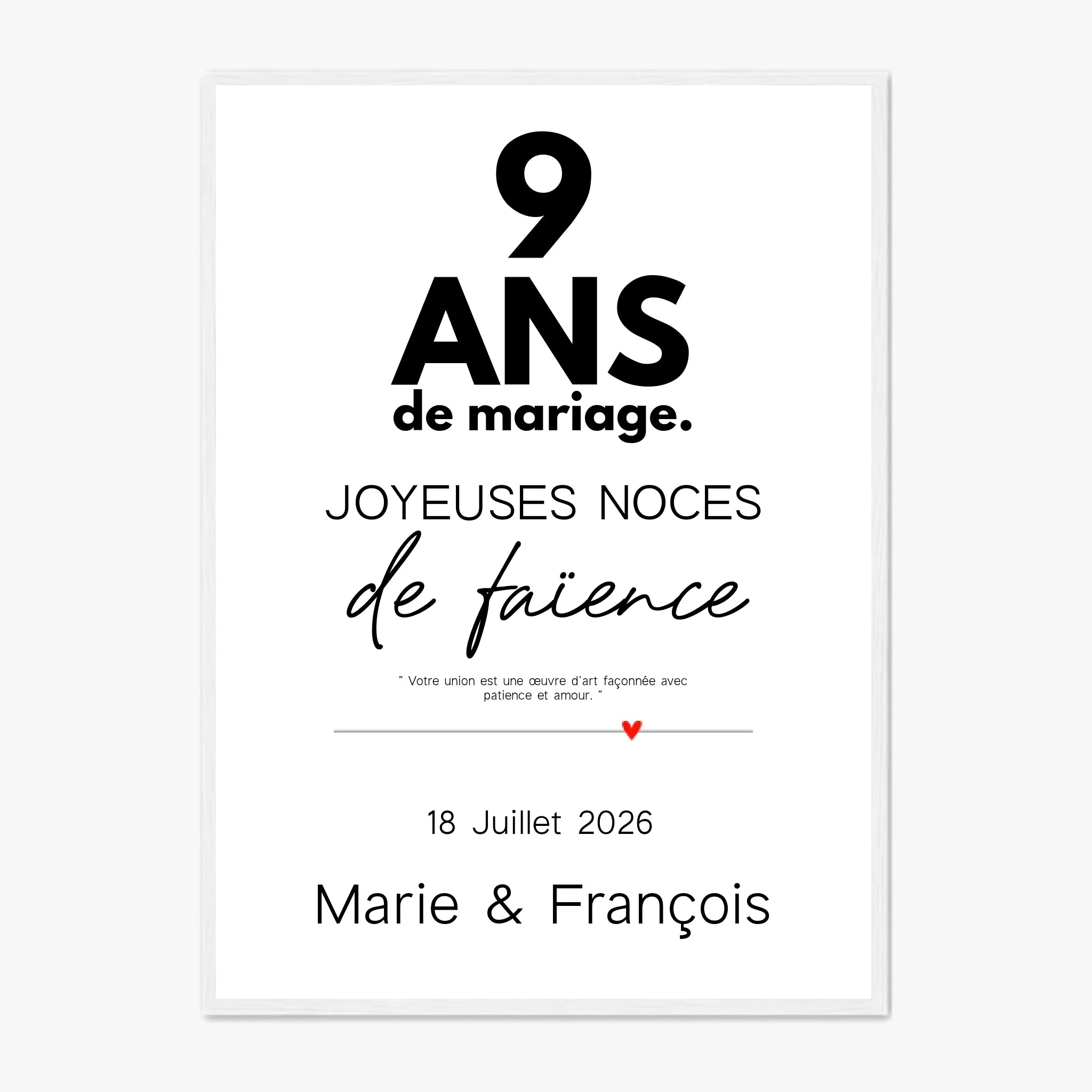 Affiche Personnalisée Noces De Faïence