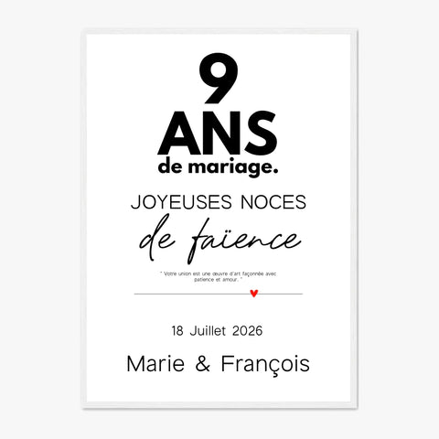 Affiche Personnalisée Noces De Faïence