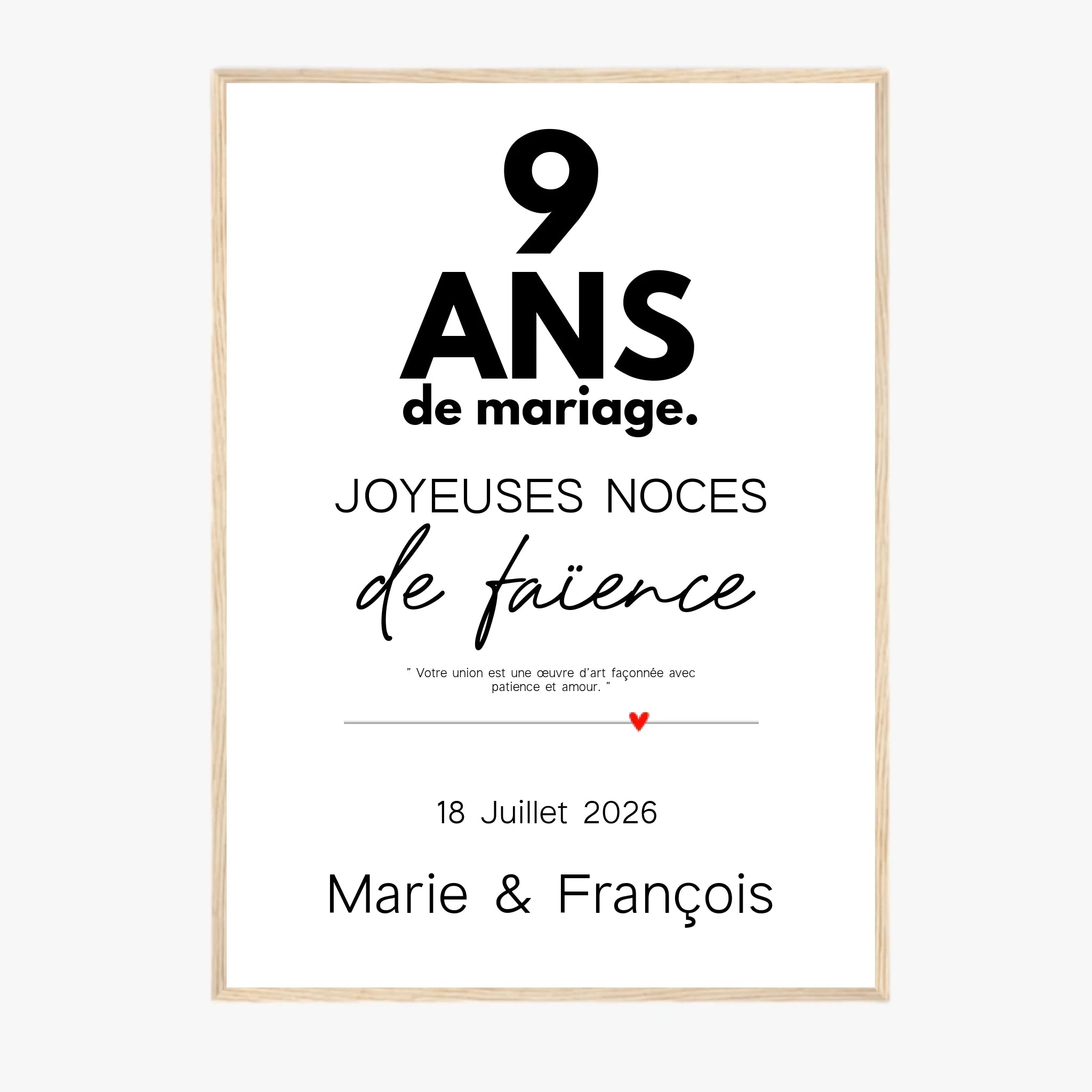 Affiche Personnalisée Noces De Faïence