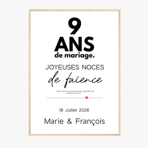 Affiche Personnalisée Noces De Faïence