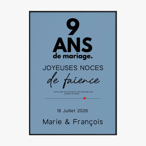 Affiche Personnalisée Noces De Faïence