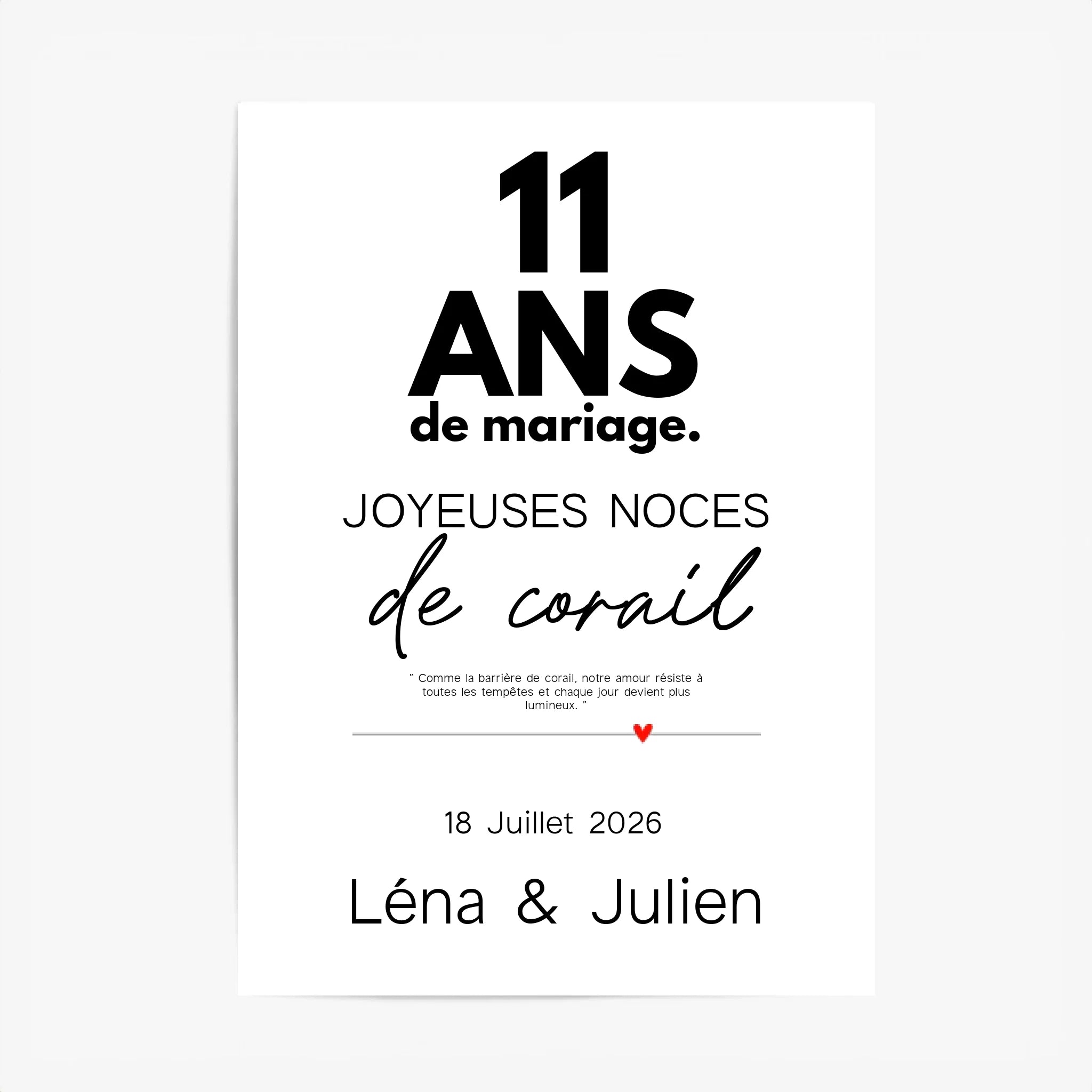 Affiche Personnalisée Noces De Corail