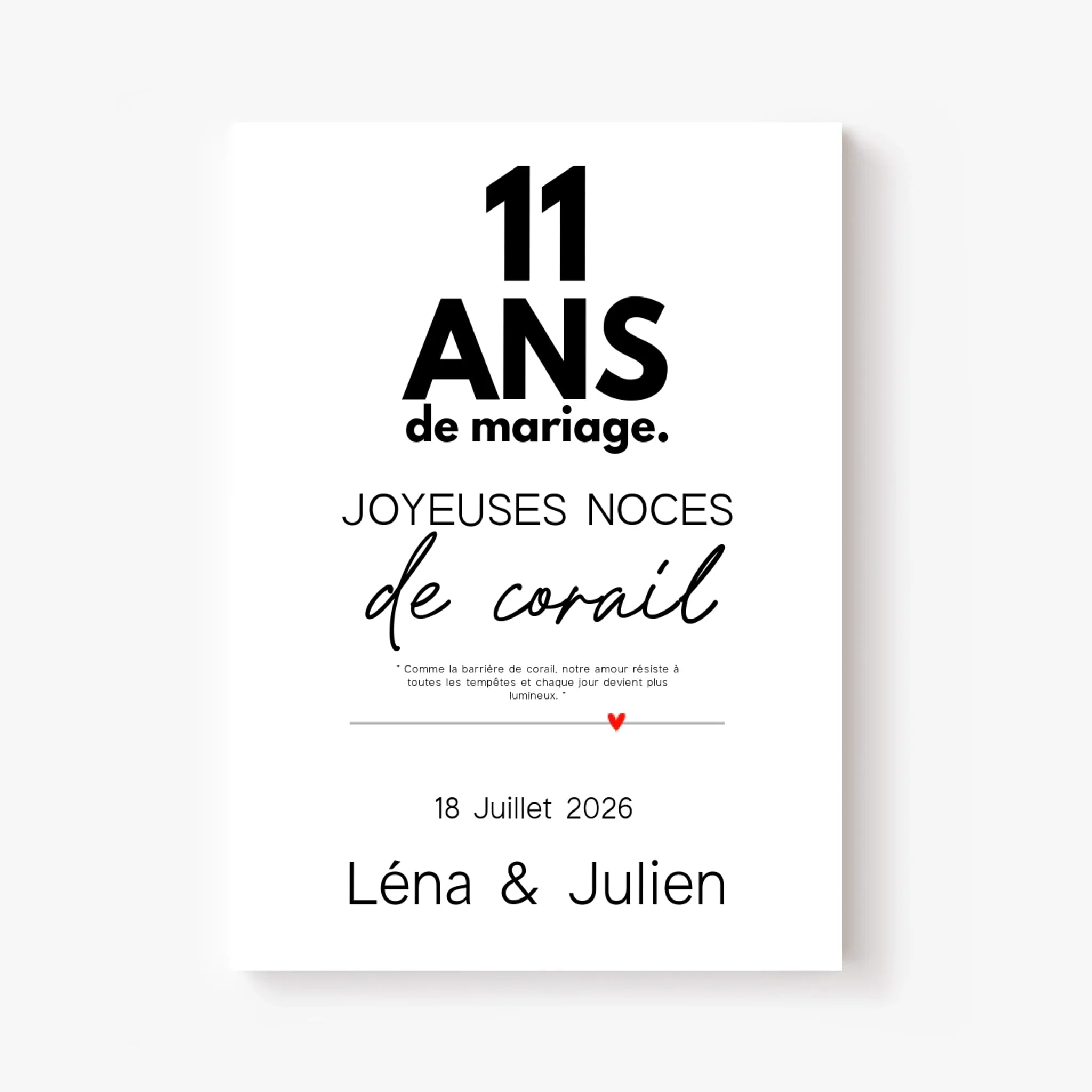 Affiche Personnalisée Noces De Corail