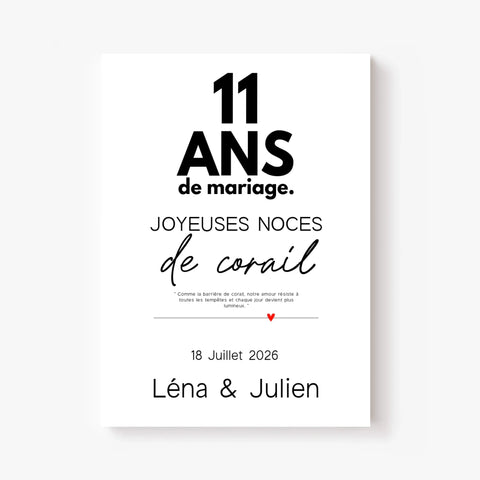 Affiche Personnalisée Noces De Corail