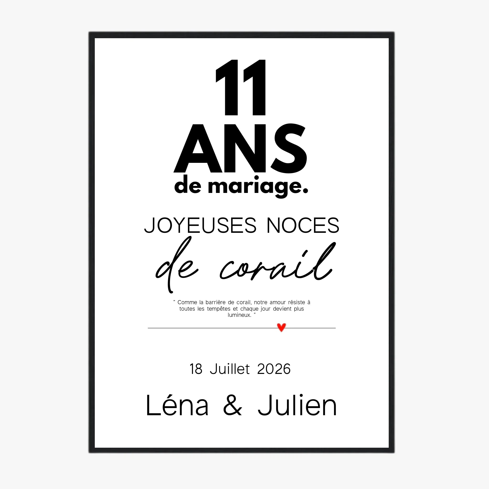 Affiche Personnalisée Noces De Corail
