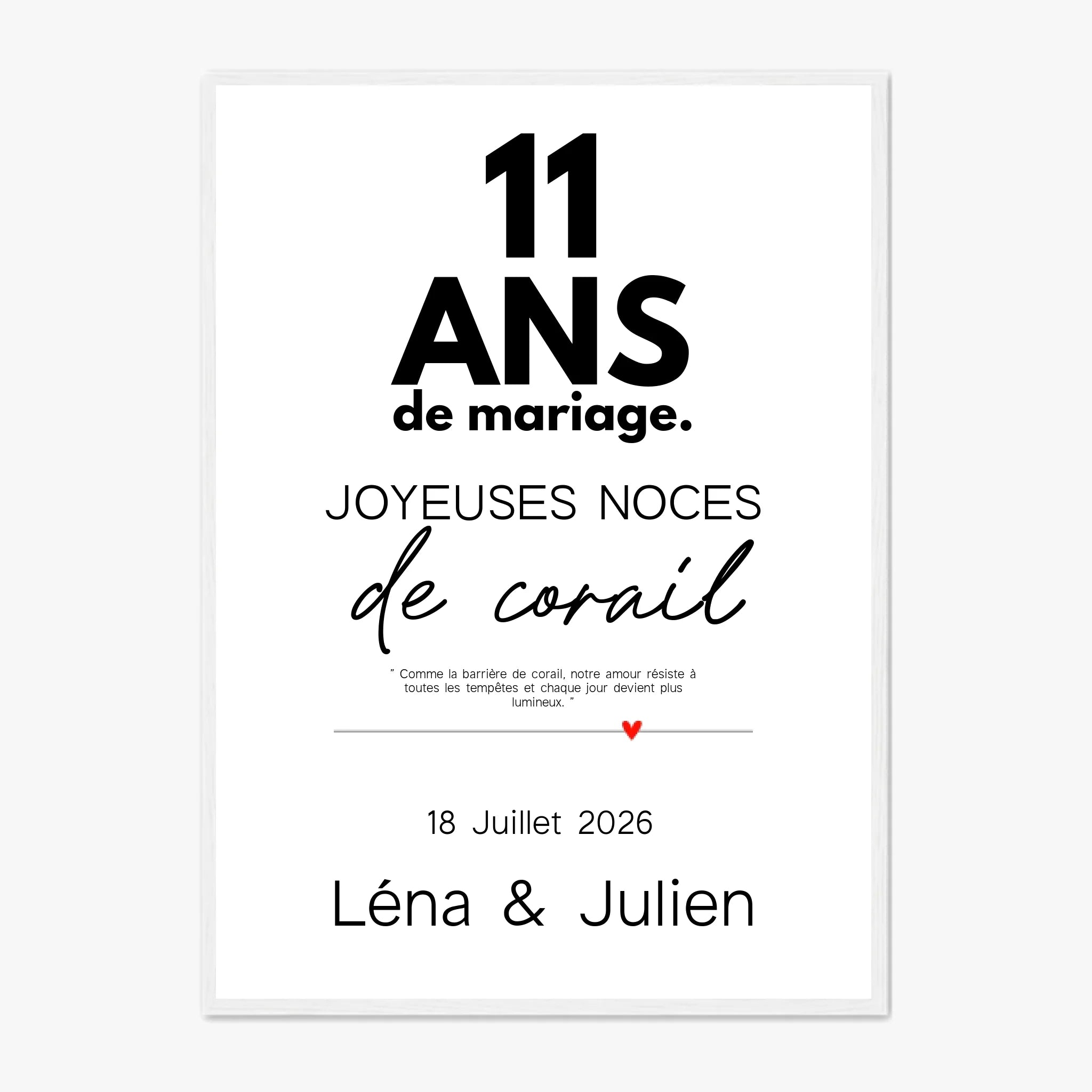 Affiche Personnalisée Noces De Corail