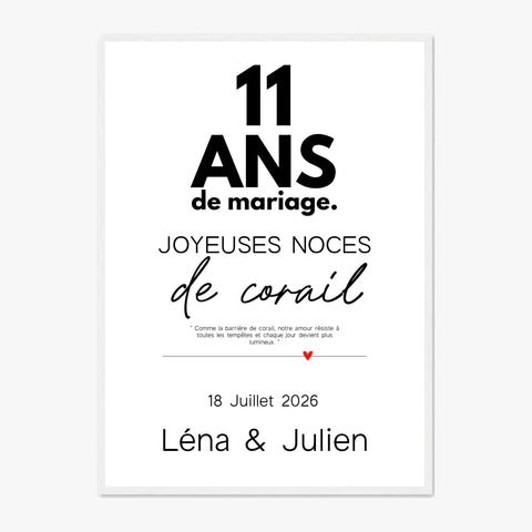 Affiche Personnalisée Noces De Corail