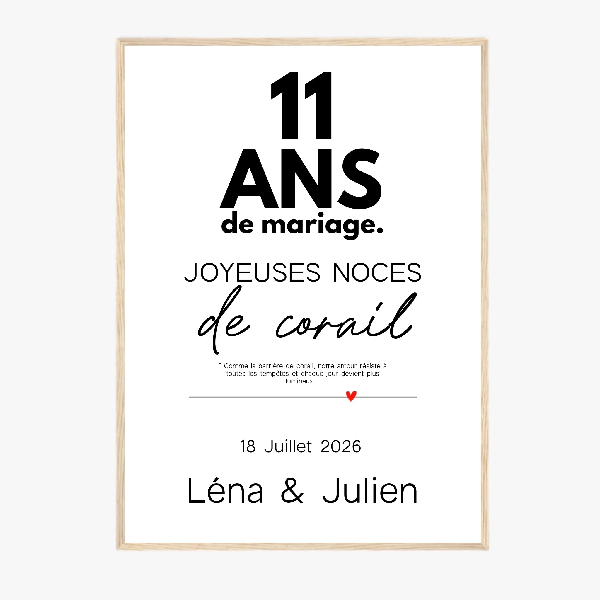 Affiche Personnalisée Noces De Corail
