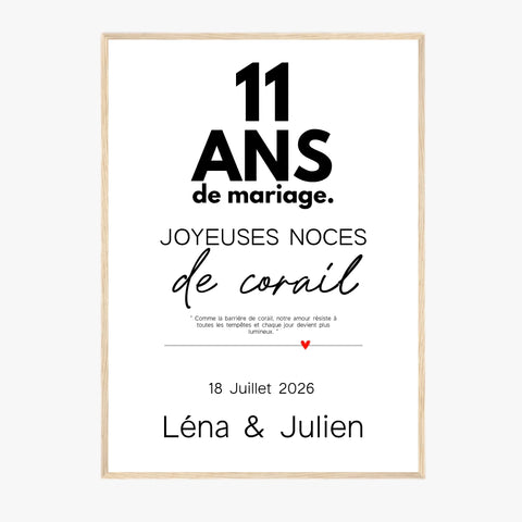 Affiche Personnalisée Noces De Corail