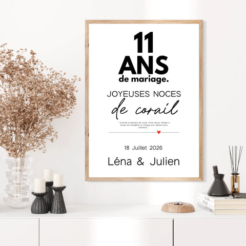 Affiche Personnalisée Noces De Corail