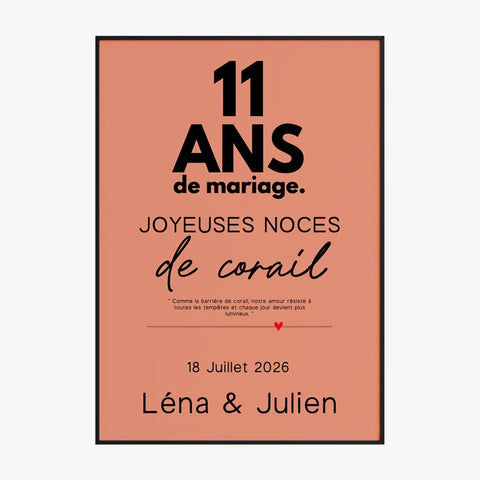 Affiche Personnalisée Noces De Corail