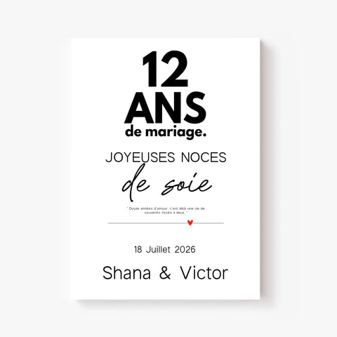 Affiche Personnalisée Noces De Soie