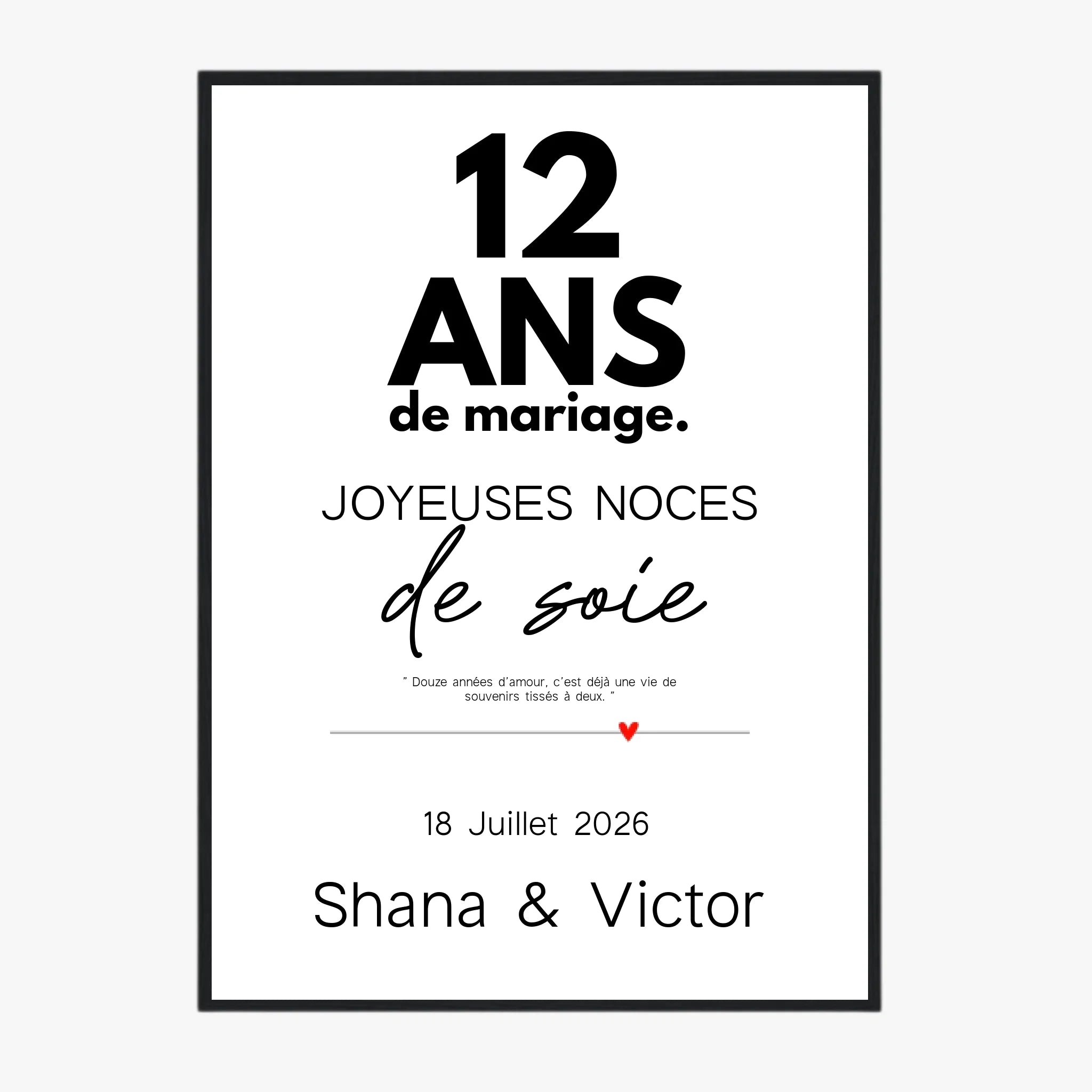 Affiche Personnalisée Noces De Soie