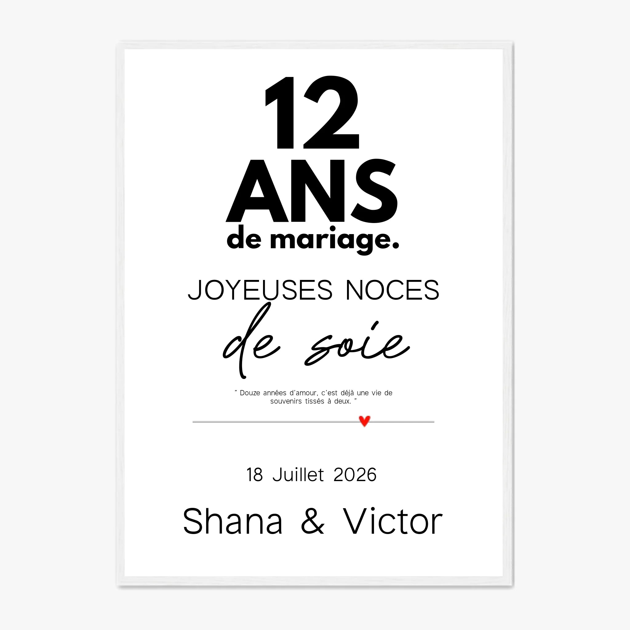 Affiche Personnalisée Noces De Soie
