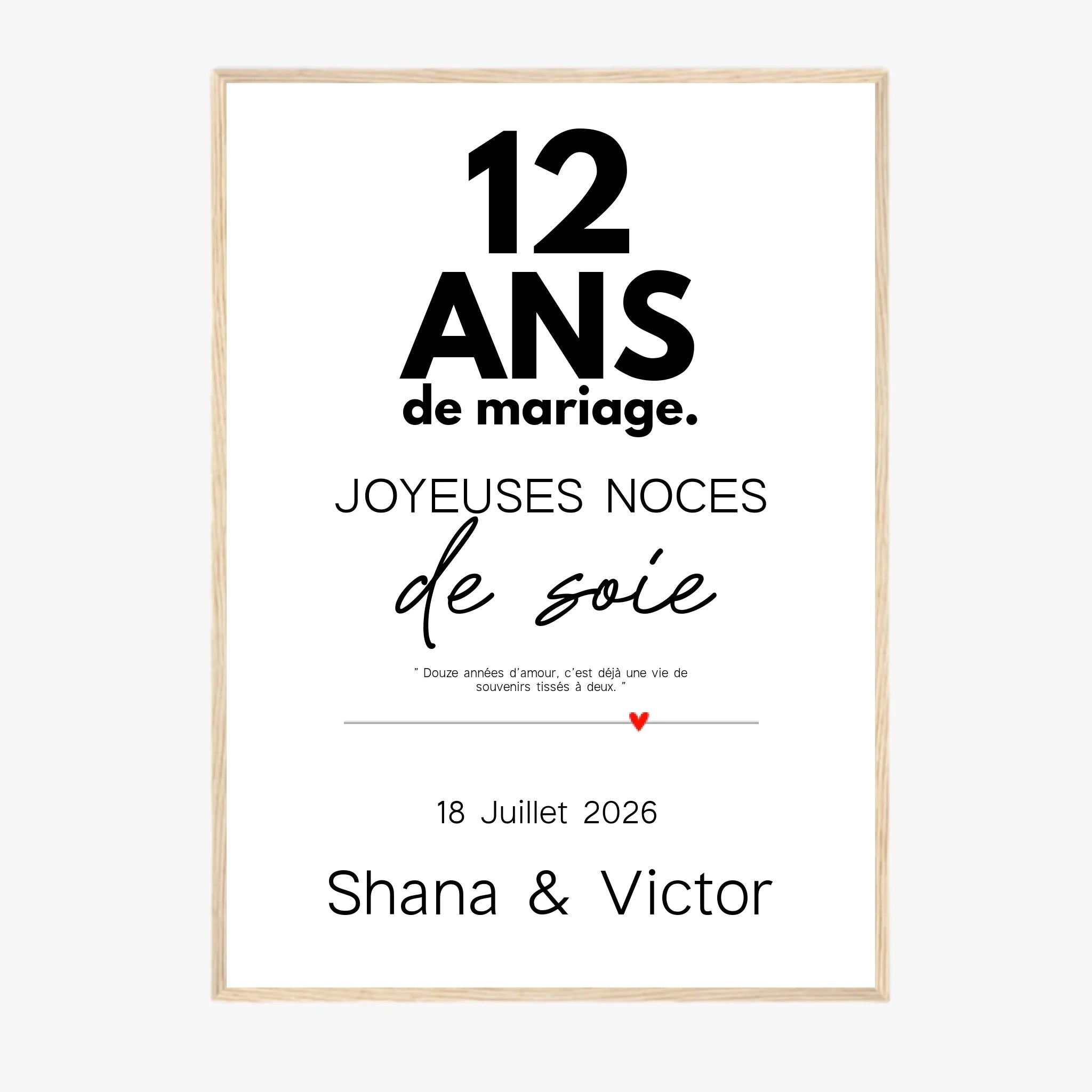 Affiche Personnalisée Noces De Soie