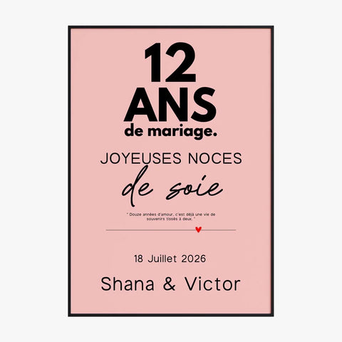 Affiche Personnalisée Noces De Soie
