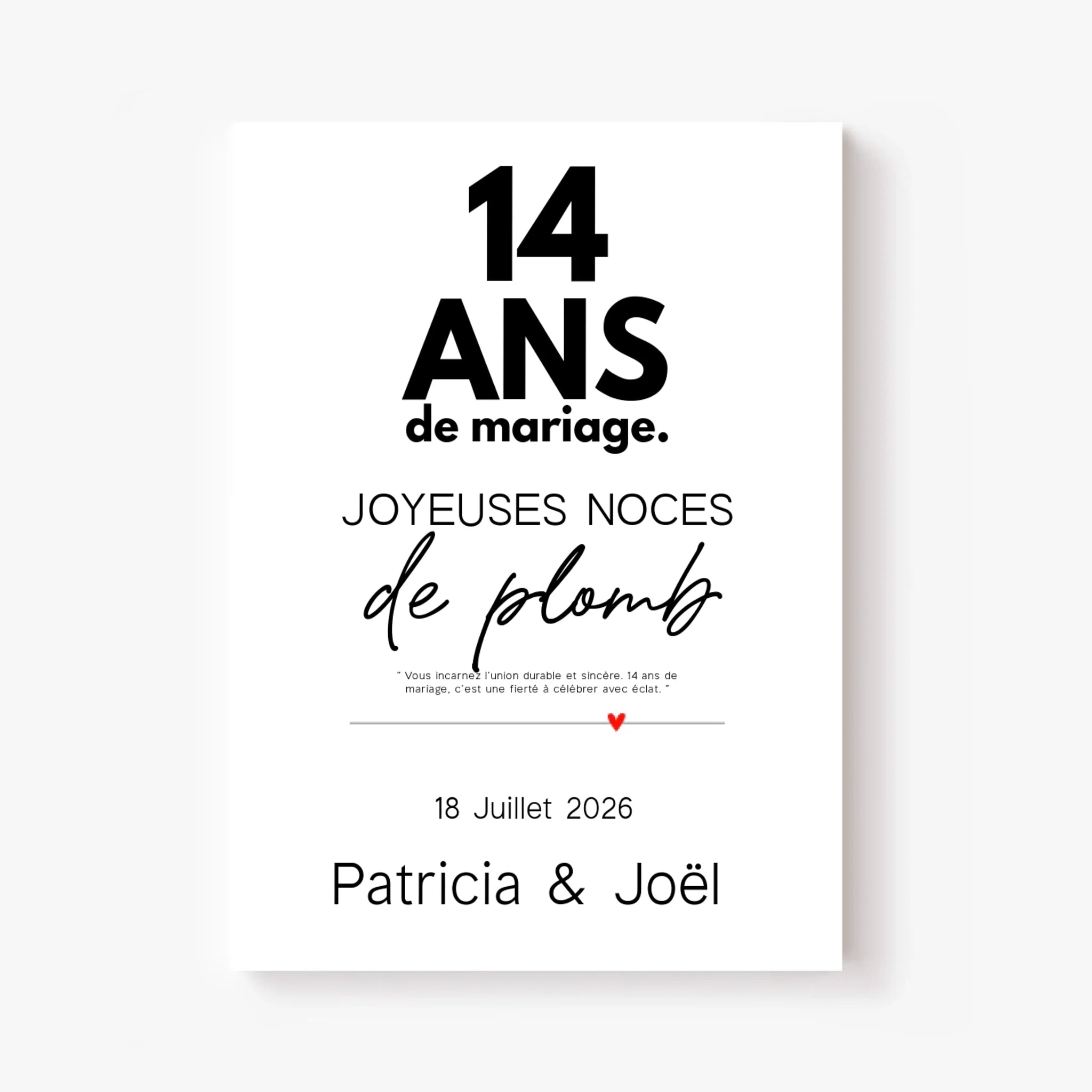 Affiche Personnalisée Noces De Plomb