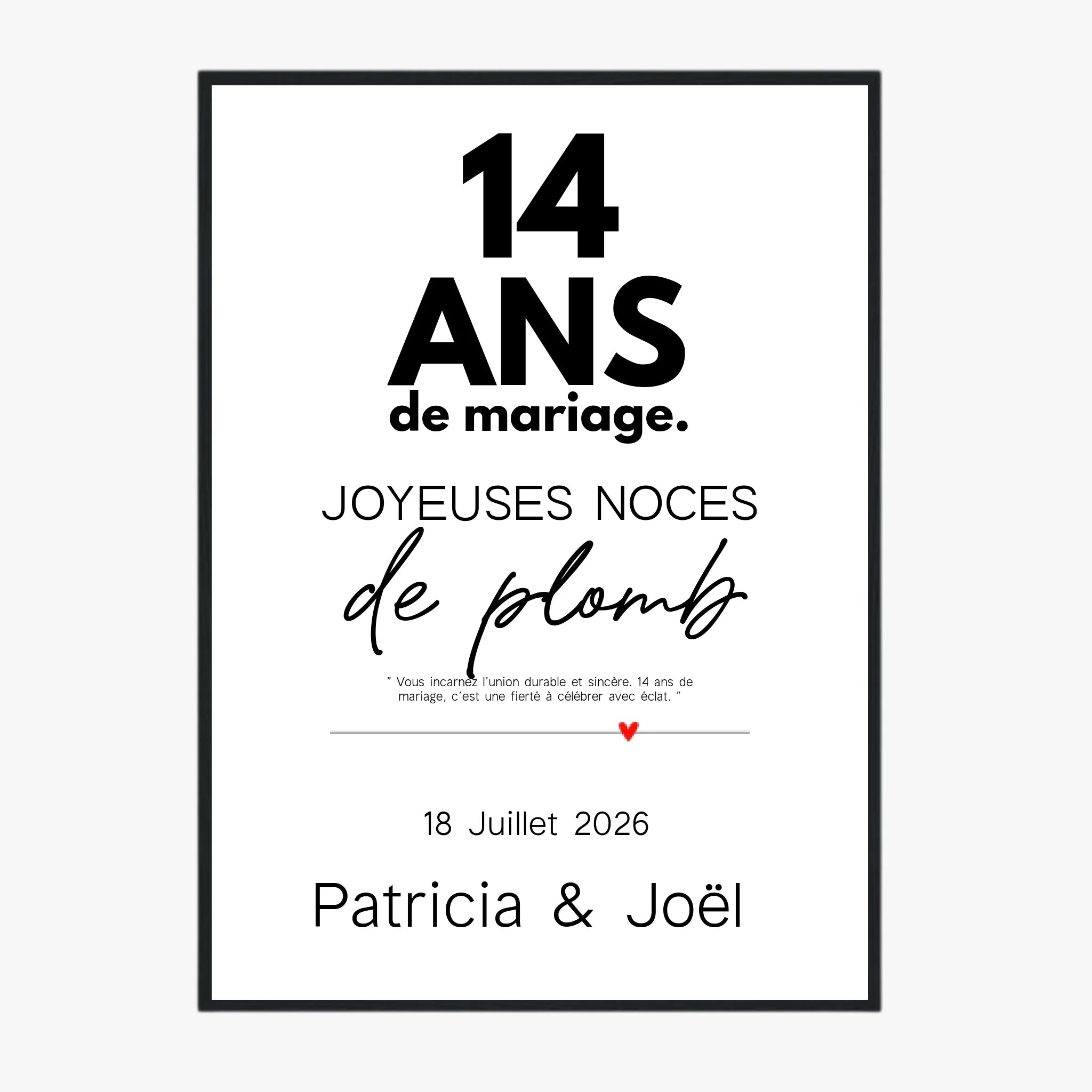 Affiche Personnalisée Noces De Plomb