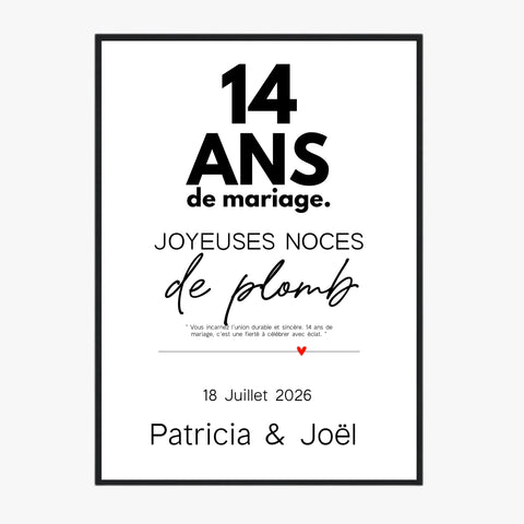 Affiche Personnalisée Noces De Plomb
