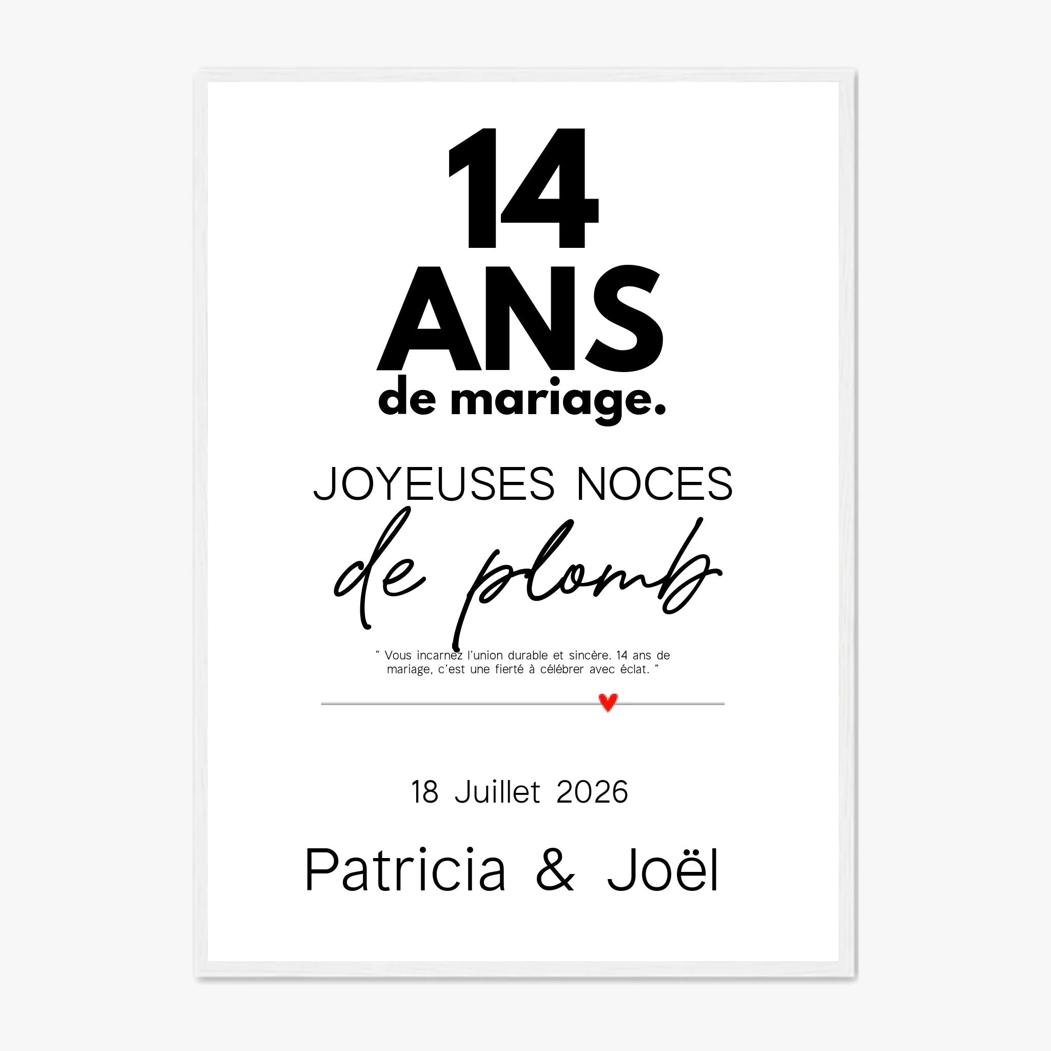 Affiche Personnalisée Noces De Plomb