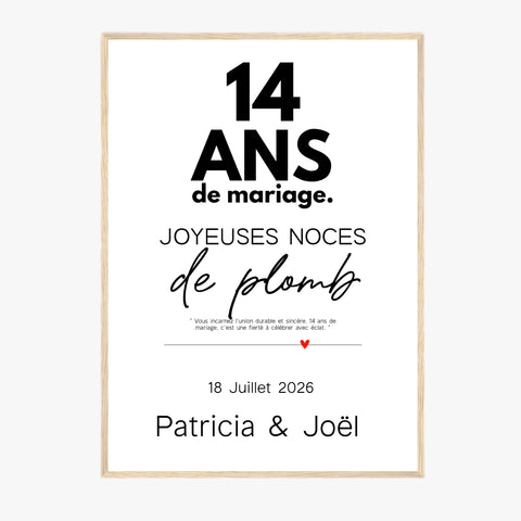 Affiche Personnalisée Noces De Plomb